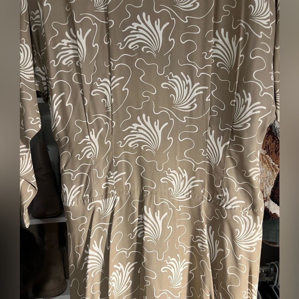 Vintage Michelle Stuart Tan Floral Dress - Picture 2 of 7